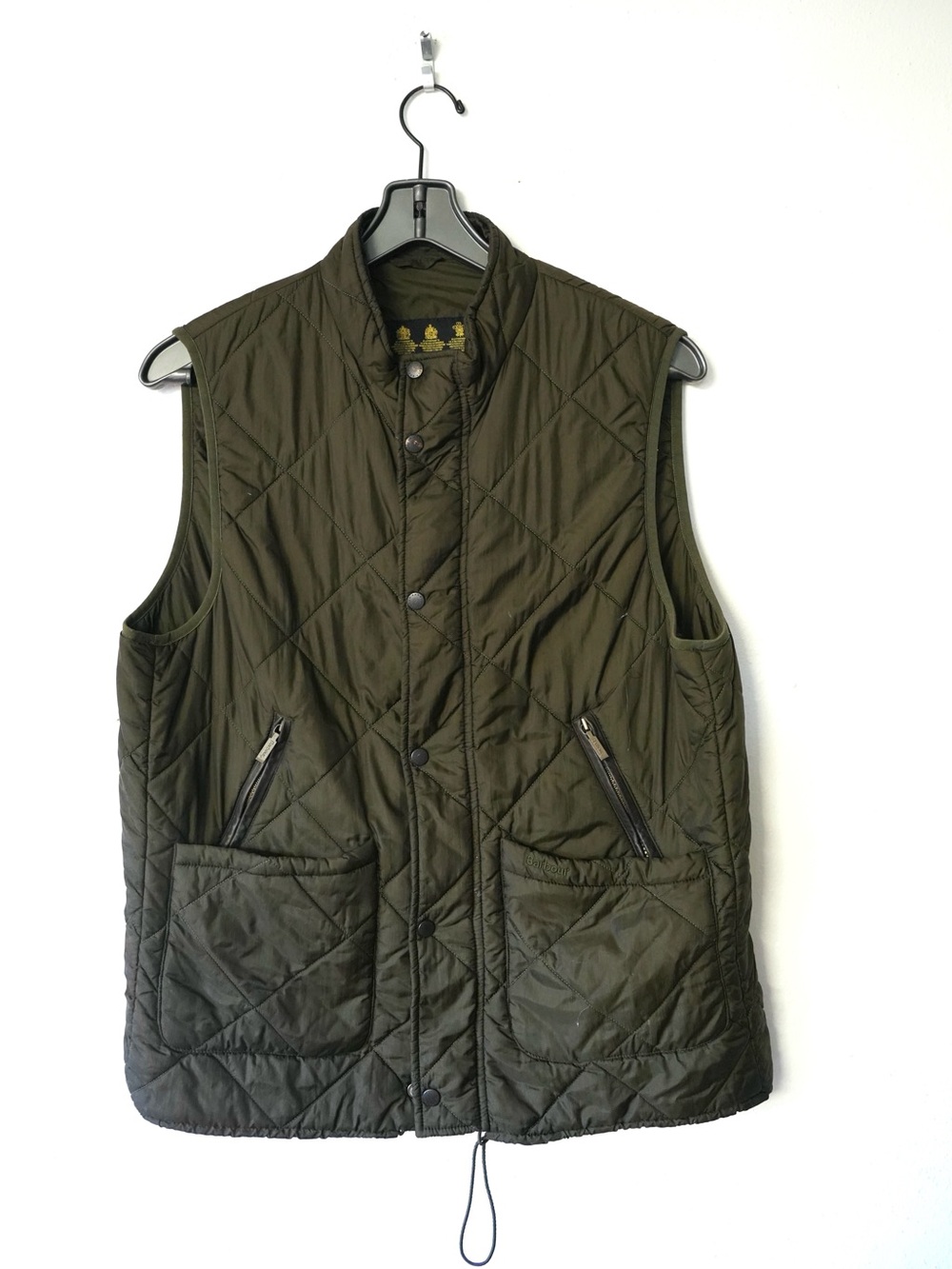 Barbour Lowerdale Quilted Gilet Snap Zip Vest Men’s Large Green